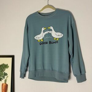 NWT Muted blue Goose Bumps sweat shirt size Medium